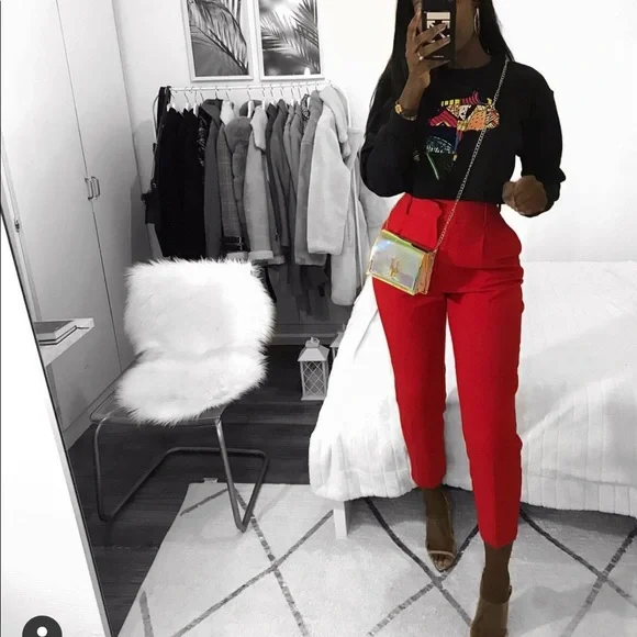 ZARA PLEATED HIGH-WAISTED PANTS - Picture 3 of 12